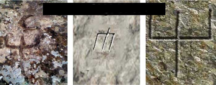 نشانه سه شاخ و چنگال روی سنگ در دفینه یابی و گنج یابی